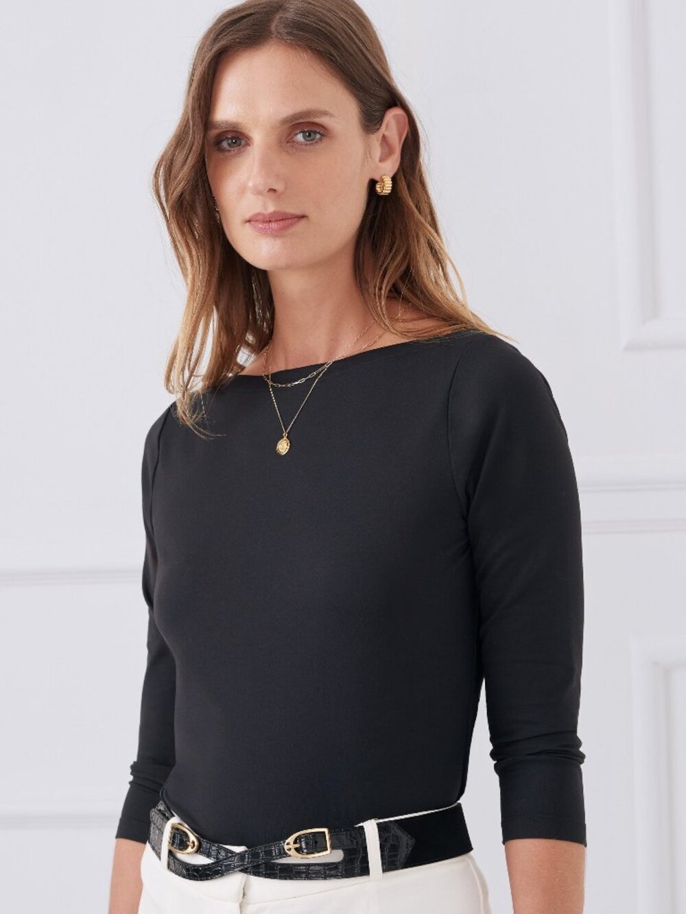 J McLaughlin Natasha Tee - Black NEW